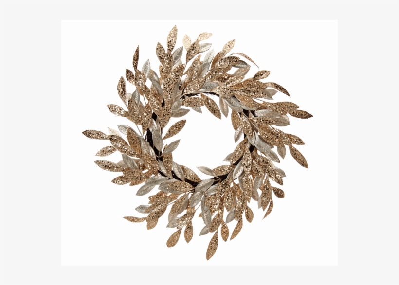 22" Sparkling Glittered Bay Leaf Wreath By Valerie, transparent png #3406999