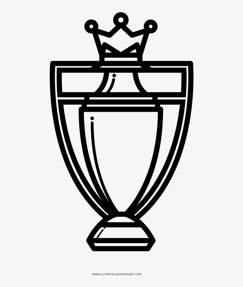 Premier League Trophy Coloring Page - Champions League Trophy Icon, transparent png #3408472