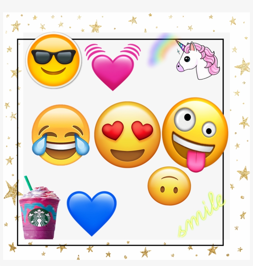 Sticker Emoji Heartstarbucks Smile Unicorn Png Transparent - Idecoz Emoji Reusable Large Vinyl Decal Sticker Skin, transparent png #3408587