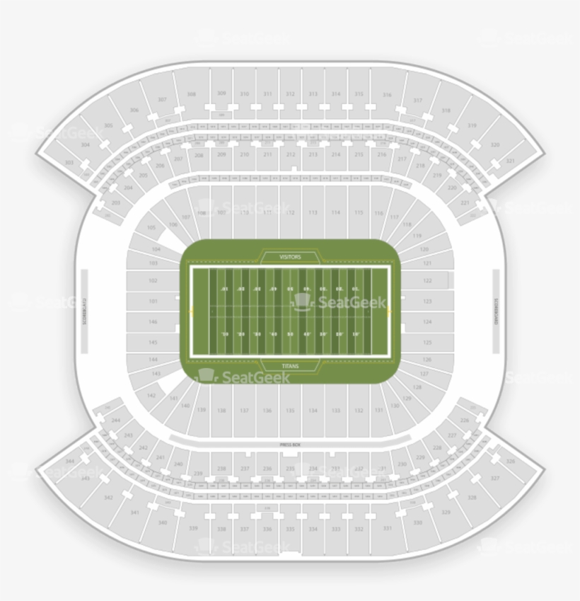 Tennessee Titans Seating Chart Map Seatgeek - Nissan Stadium, transparent png #3408683