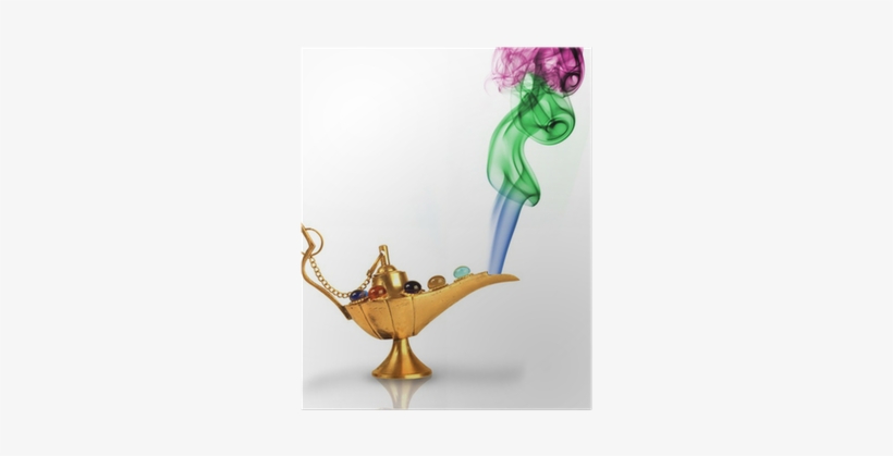 Aladdin's Magic Lamp With Pearls And Colorful Smoke - Three Wishes, transparent png #3408684