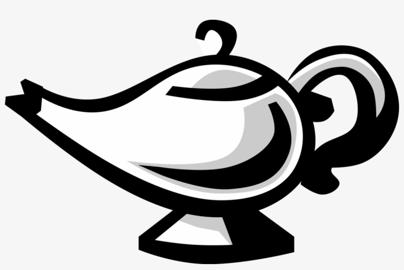 Vector Illustration Of Aladdin's Magic Lamp Or Lantern - Lampada De Genio Vetor, transparent png #3408908