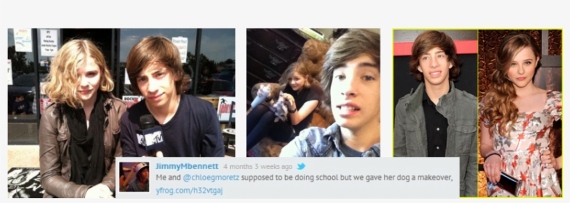 Here Is A Tweet From Chloe To Jimmy Promoting His Music - Jimmy Bennett And Chloe Moretz, transparent png #3409409
