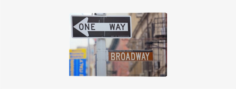 One Way Broadway Street Signs, Manhattan, New York - One Way Sign, transparent png #3410055