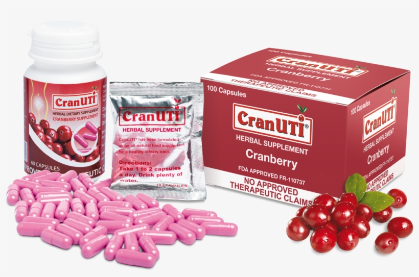Cranuti Product Shot With Cranberry - Cran Uti Dosage, transparent png #3410202