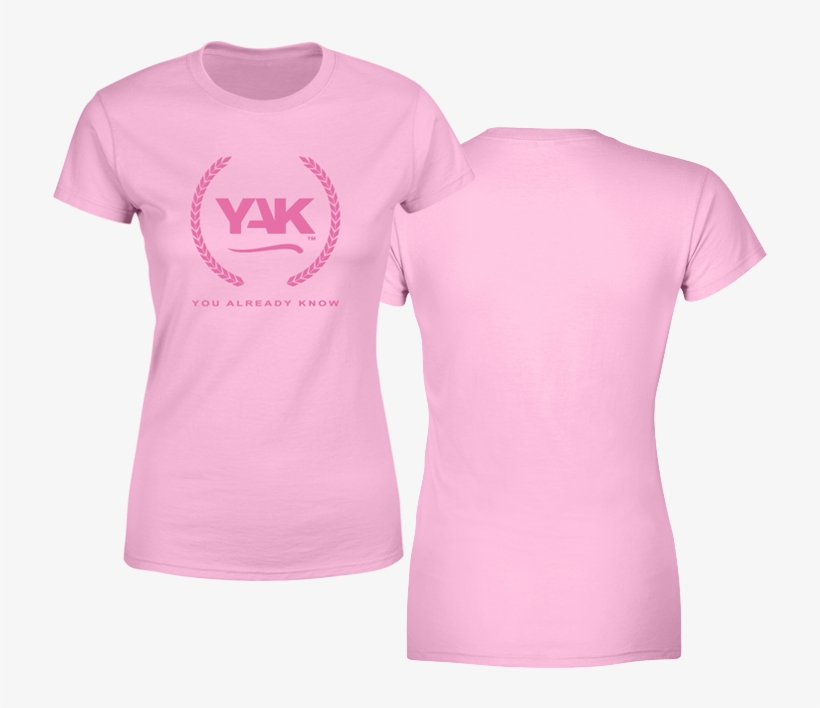 Yak Short Sleeve Ladies Pretty Pink T Shirt 4 Front - Shirt, transparent png #3410230