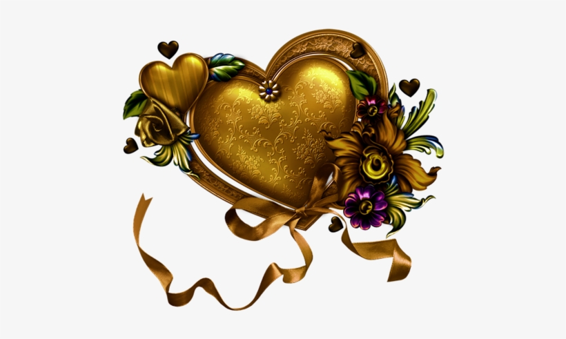 Golden Heart Png, transparent png #3410501