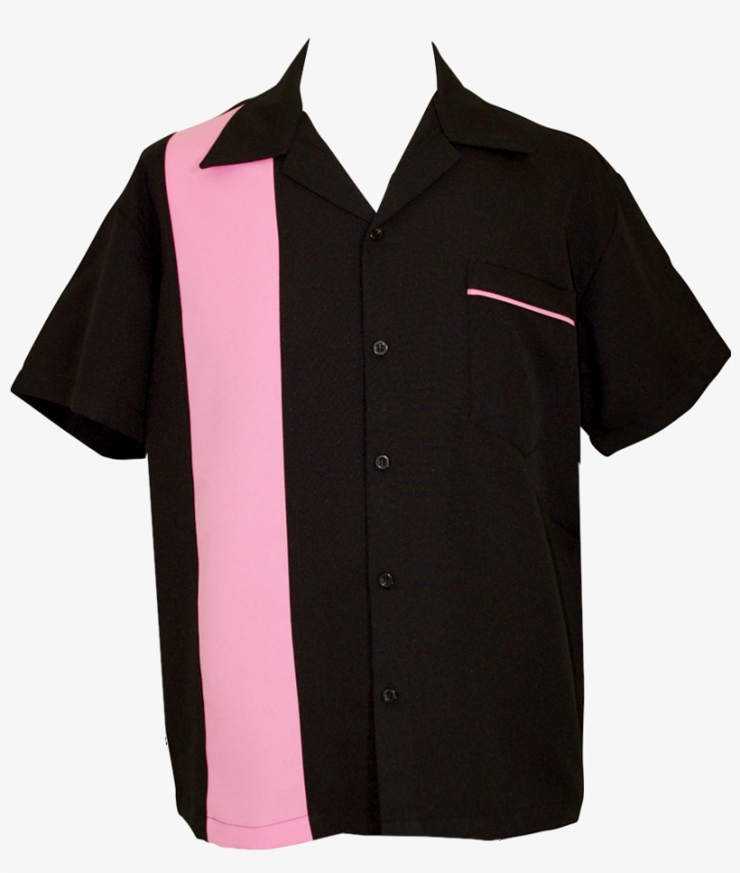 Hot Pink Shock - Pink Black Bowling Shirt, transparent png #3410646
