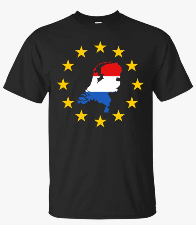 Netherlands Map Inside European Union Eu Flag T-shirt - T-shirt, transparent png #3411397