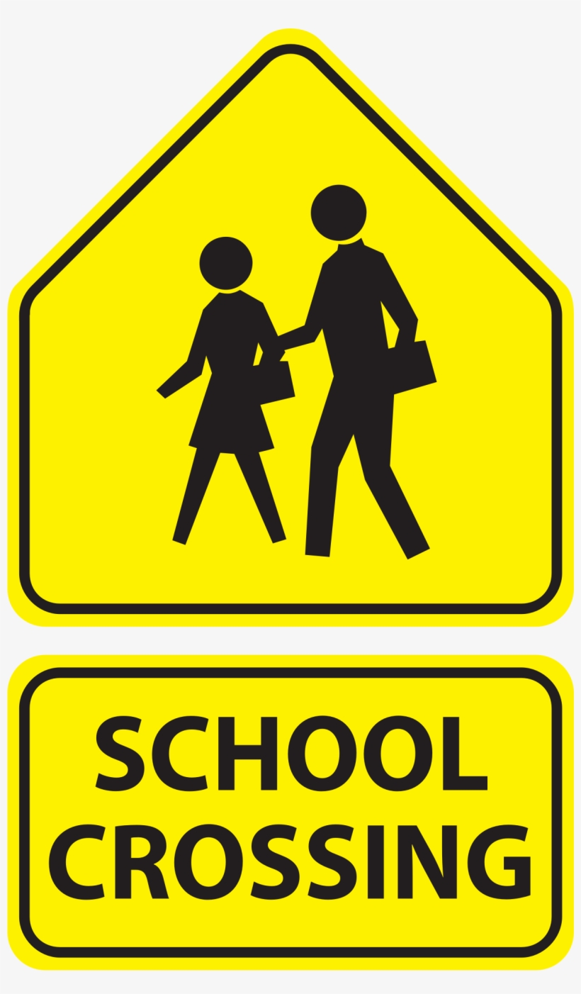 School Crossing Signs Clip Art Black And White Download - School Zone Sign Canada, transparent png #3411585