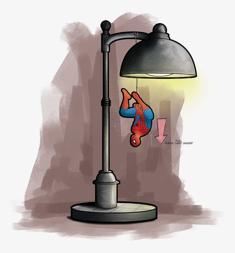 Spiderman Desk Lamp - Illustration, transparent png #3411688