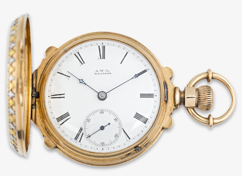 18k Gold Waltham Railroad Watch - Vacheron Constantin Pocket Key Wind Watch, transparent png #3411759