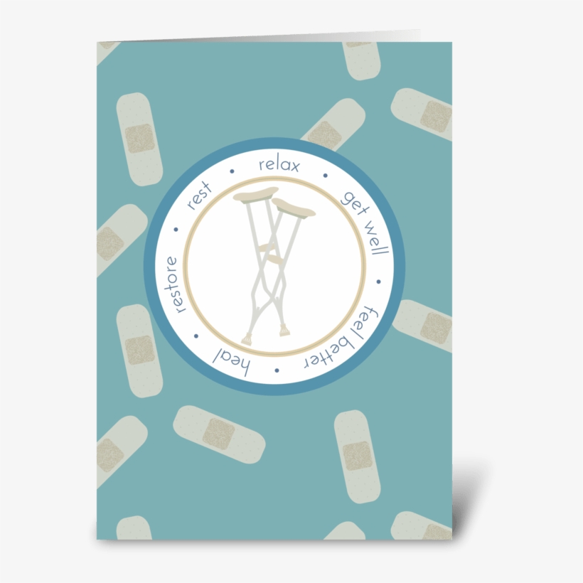 Crutches And Bandages - Crutches And Bandages - Injury Get Well Card, transparent png #3412150