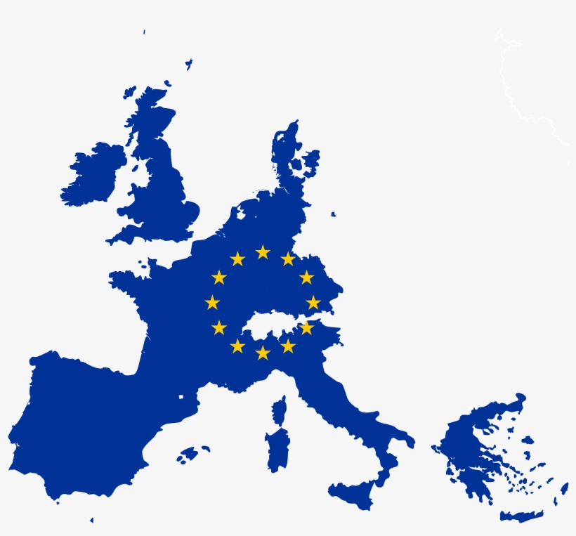 Open - Europe Map With Flag, transparent png #3412183