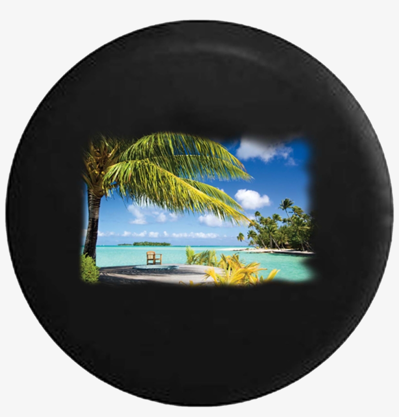 Tropical Island Beach Life Palm Trees Jeep Camper Spare, transparent png #3412621