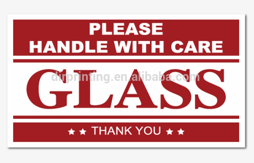 Glass Handle With Care Stickers Labels Fragile Paper - Fragile Glass Handle With Care, transparent png #3412624