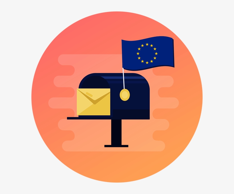 Mailbox With An Eu Flag - Email, transparent png #3412758