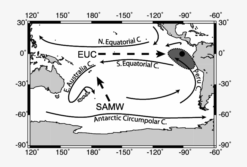 Map Of The Tropical And South Pacific Showing The Galápagos - Tarapur Map, transparent png #3412865