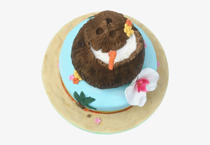 Tropical Island Birthday Cake Birmingham - Coconut Shaped Birthday Cake, transparent png #3412866