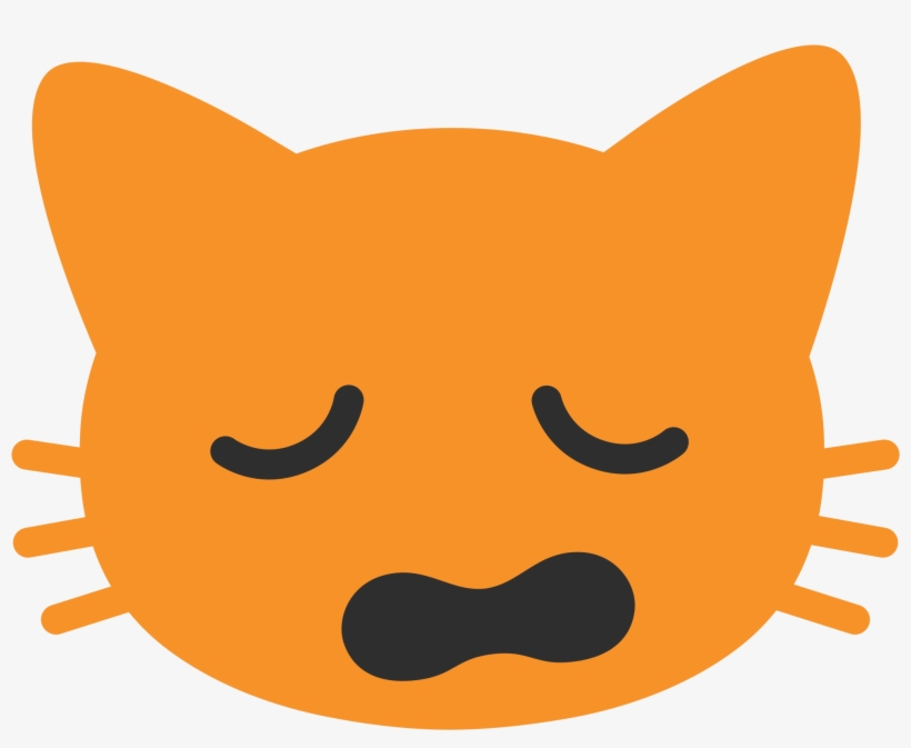 Open - Weary Cat Emoji Android, transparent png #3413618