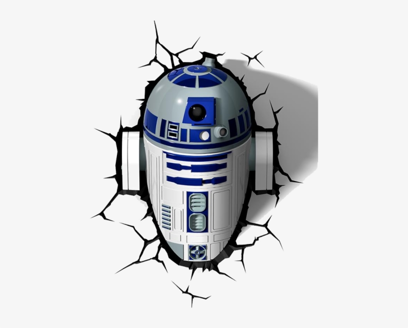 Star Wars 3d Wall Nightlight - R2d2, White, transparent png #3414219