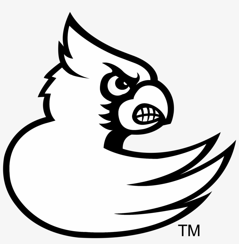 Louisville Cardinals Logo Black And White - Louisville Cardinals Coloring Pages, transparent png #3414411