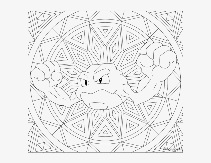 Adult Pokemon Coloring Page Geodude - Coloring Book, transparent png #3414717