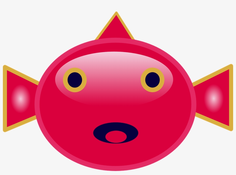 Fish Mouth Eyes Red Face Png Image - Cartoon Fish Face, transparent png #3415689