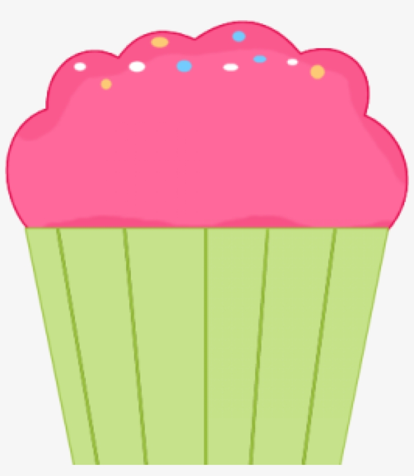 Cropped Pink Cupcake - Pink Cupcake Clip Art, transparent png #3416535