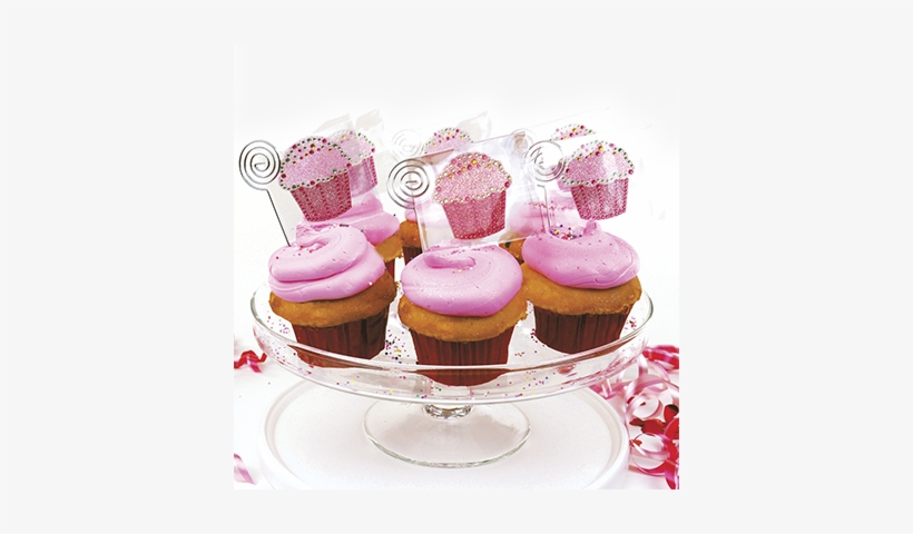 Pink Cupcake 6pack Cupcake Party Favor Rhinestone Sticker - Cupcake, transparent png #3416587