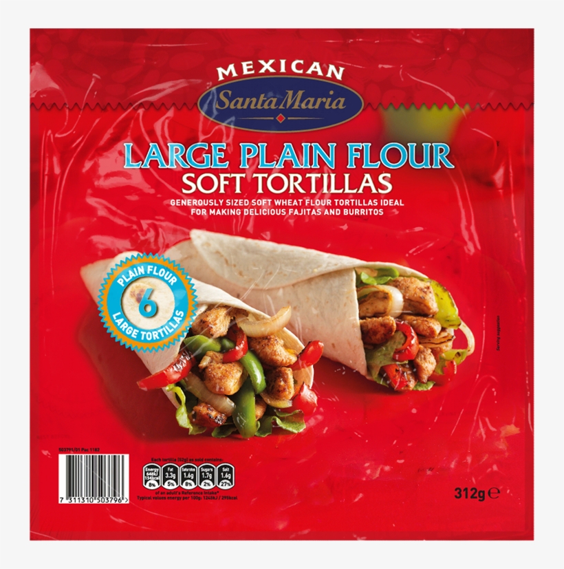 50379 Large Plain Flour Soft Tortillas Id=624 - Santa Maria Santa Maria Large Plain Flour Tortilla, transparent png #3417226