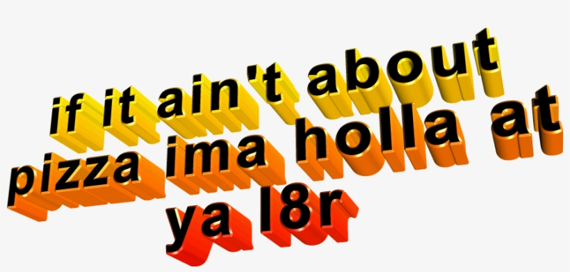 If It Ain't Abo Pizza Ima Holla Ya L8r - Animated Text Memes, transparent png #3417309