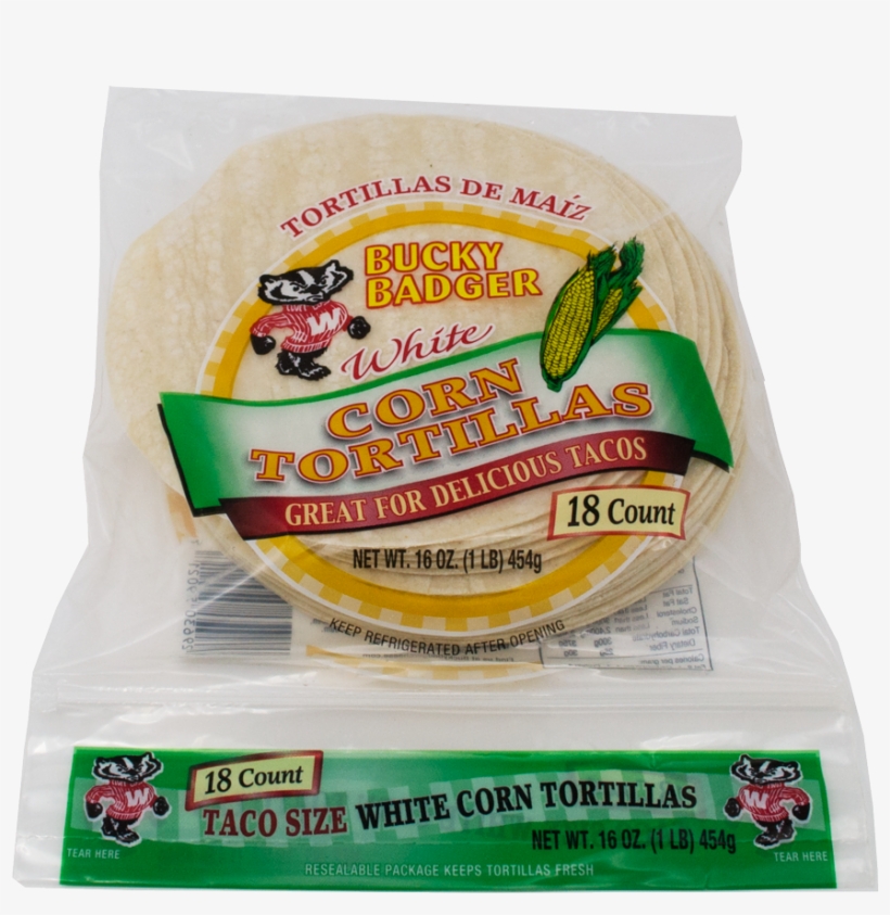 Bucky Badger White Corn Tortillas - Corn Tortilla, transparent png #3417421