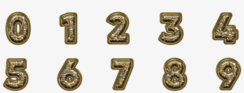 Free Download ~ Chunky Gold Alphabet And Numbers, Commercial - Png Gold Numbers, transparent png #3418426