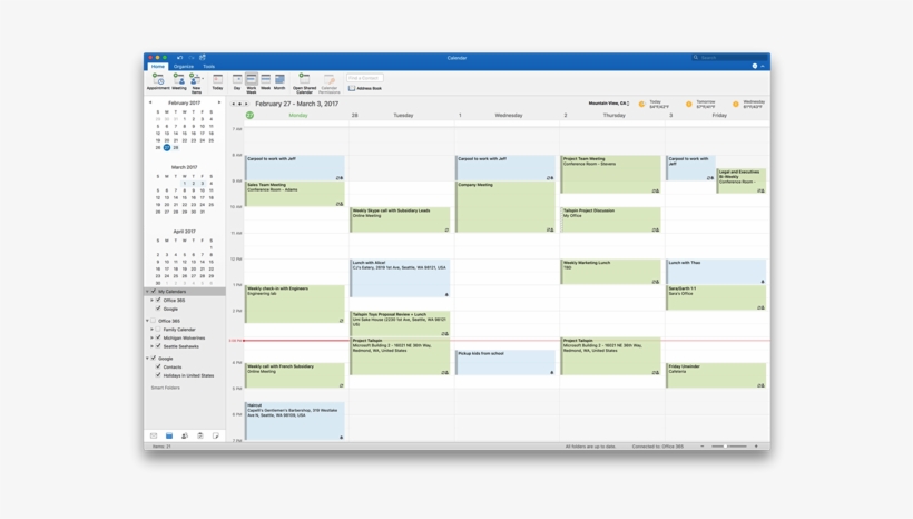 Google Calendar - Outlook 2016 Calendar Views, transparent png #3418641