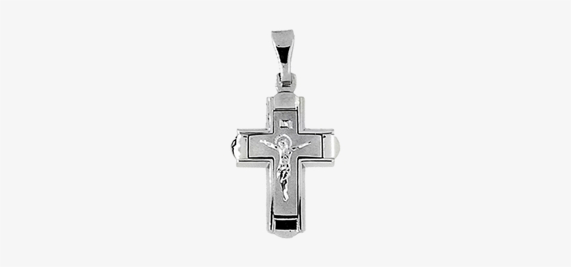 18ct White Gold Crucifix - Gold, transparent png #3419257