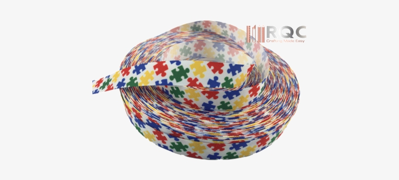 Autism Awareness Puzzle Printed Grosgrain Ribbons 7/8\ - Fedora, transparent png #3420576