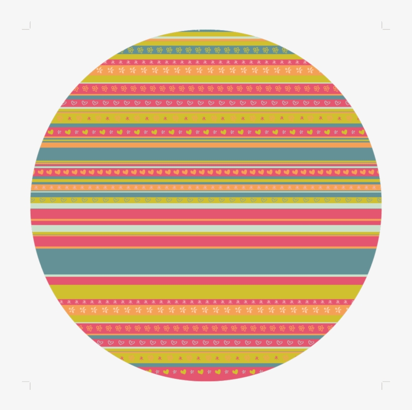 Ornamented Colorful Stripes Round Placemat - Placemat, transparent png #3421233