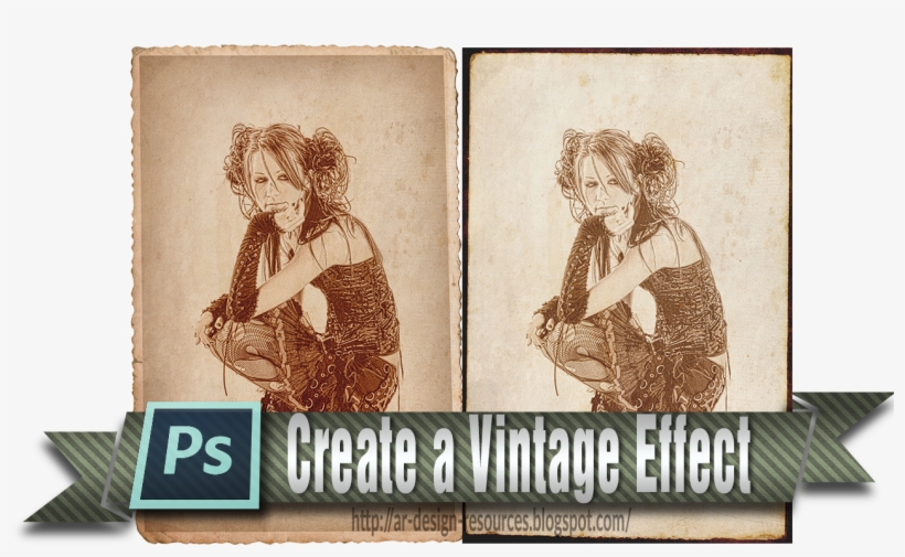 How To Create A Vintage Effect Adobe Photoshop Tutorial - Illustration, transparent png #3421313