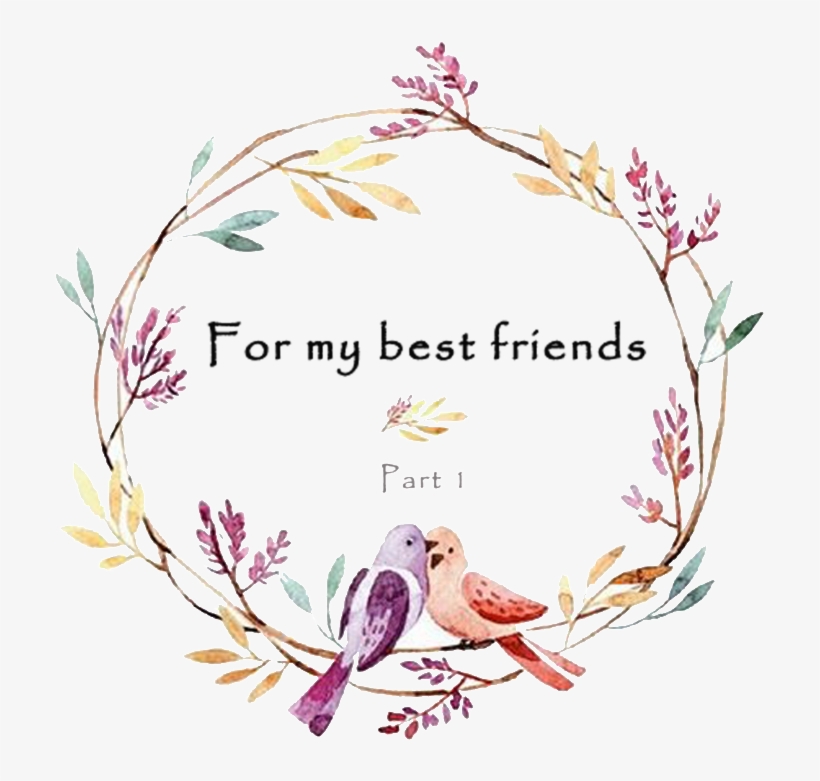 Warm Couple Bird Hand Drawn Wreath Decorative Element - 圓 形 背景 卡通, transparent png #3421379