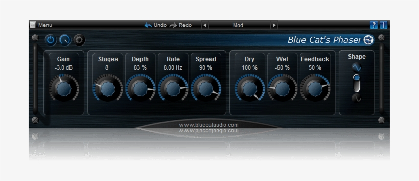 Modeled After Vintage Analog Phaser Circuits, Blue - Phaser Plugin Blue Cats Phaser, transparent png #3421450