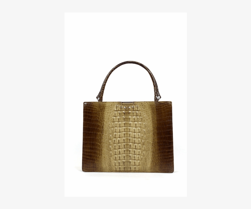 Vintage 1960s Hornback Crocodile Leather Brown Vintage - 1960s Matt Beige To Glossy Brown Colour Gradient Crocodile, transparent png #3421691