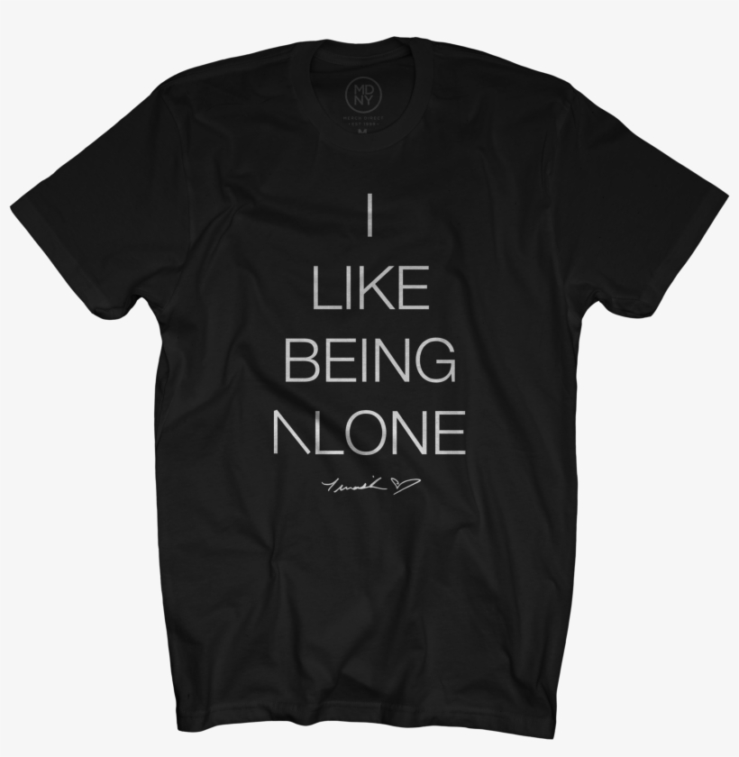 I Like Being Alone Black Unisex T-shirt $25 - Black Logo On Black Shirt, transparent png #3422105