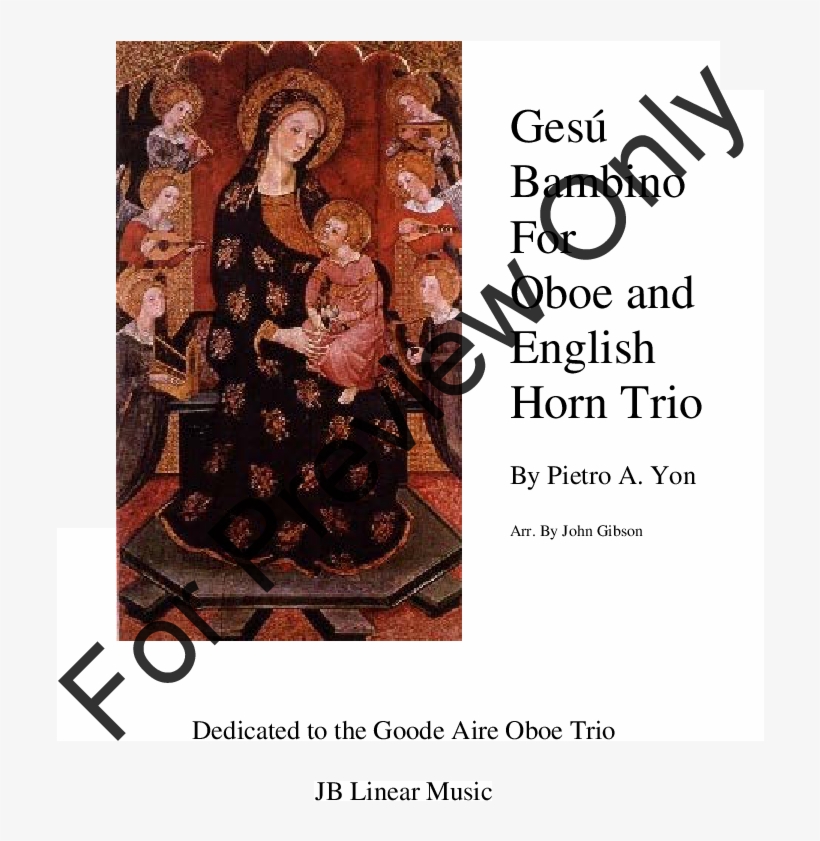 Gesu Bambino For Oboe And English Horn Trio Thumbnail - Posterazzi Serra Pere (1343-1406) Canvas Art - (24, transparent png #3422937