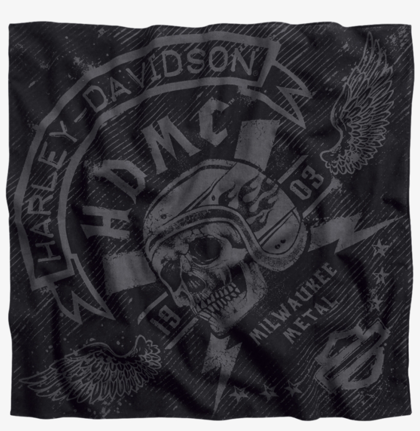 Men's Skull Lightning Bandana - Kerchief, transparent png #3423296