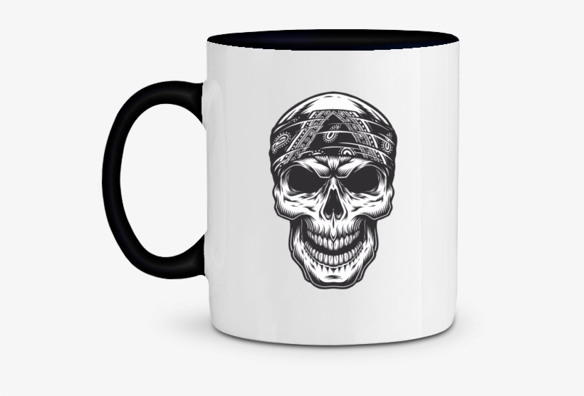 Mug Bad Skull Bandanas - Skull With Cap, transparent png #3423819