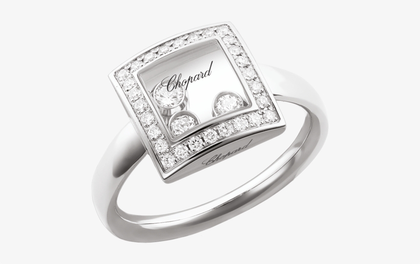 Zoom - Chopard Diamond Square Ring With 3 Floating Diamonds, transparent png #3425941