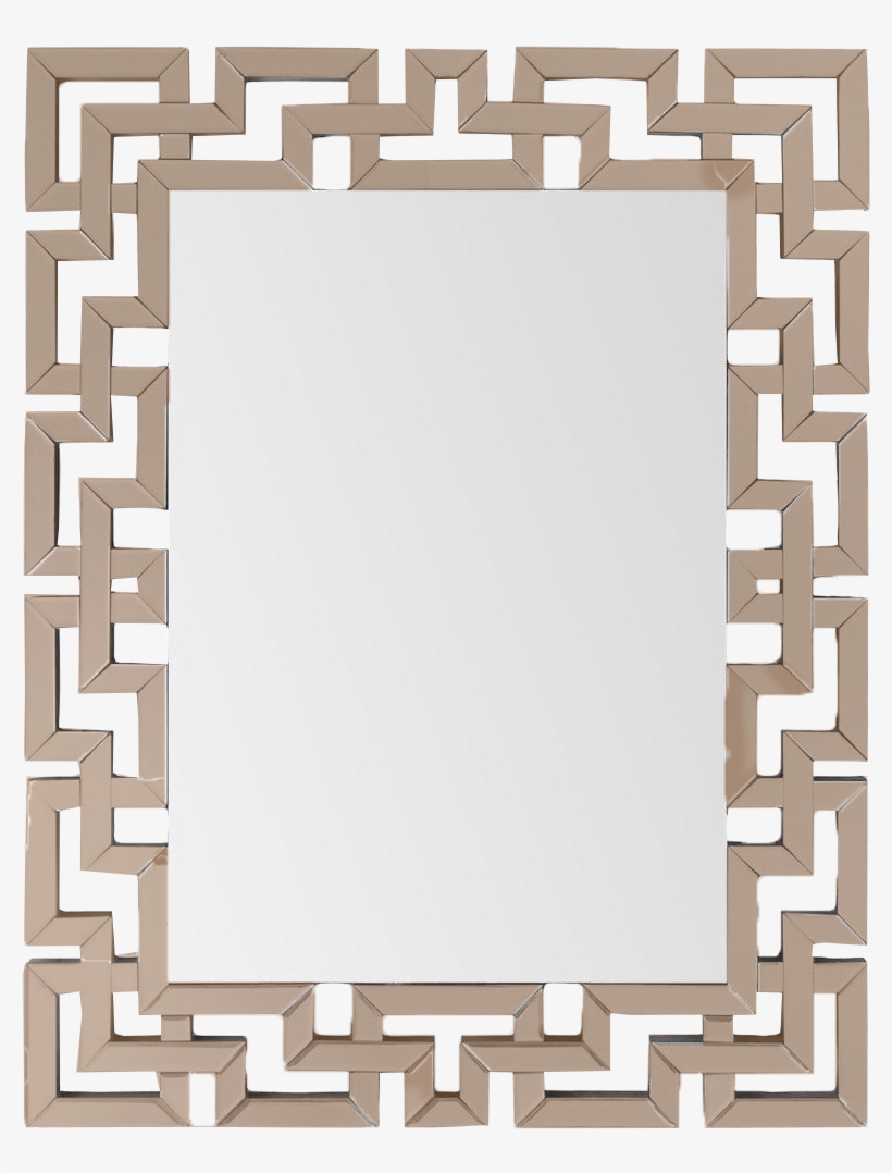 Greek Key Rectangular - Geometric Mirrored-frame Rectangular Beveled Wall Mirror, transparent png #3426069