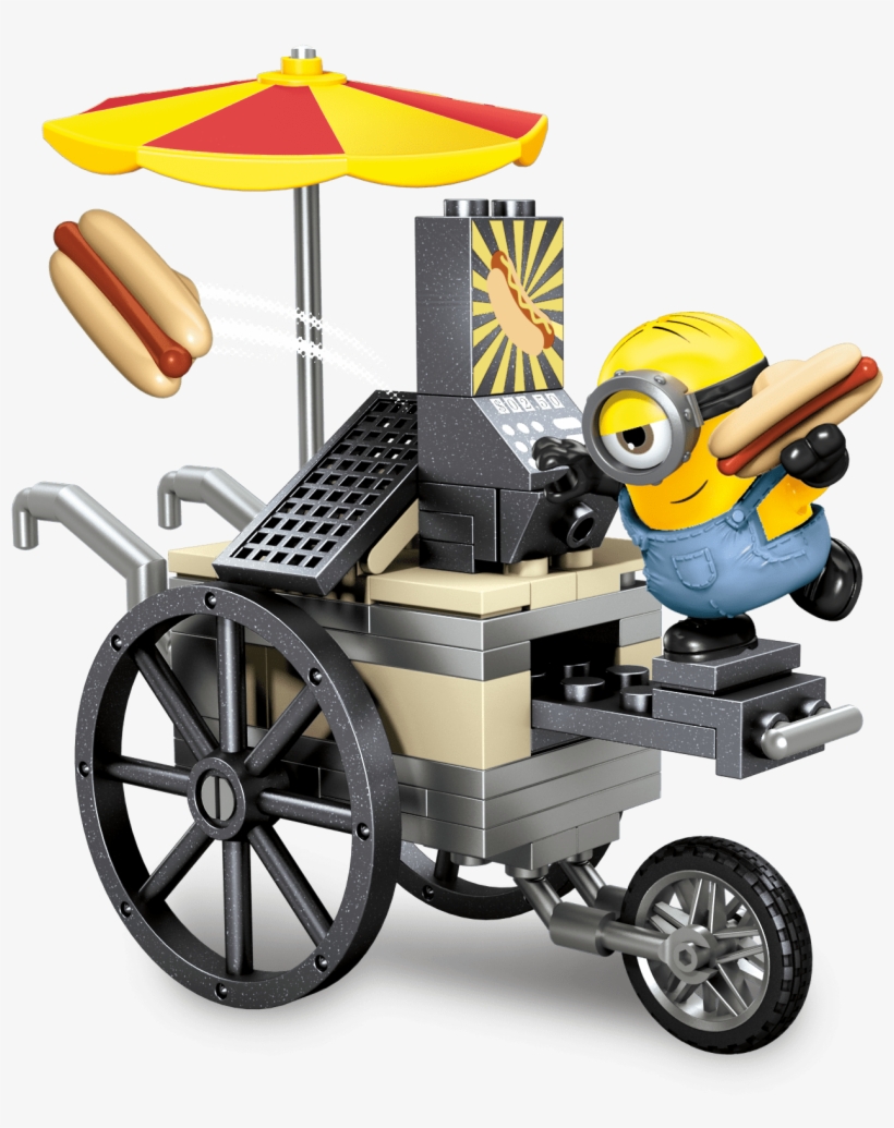 Three Buildable Kevin, Stuart And Bob Minion Character - Megabloks Minion Flying Hot Dogs, transparent png #3426789