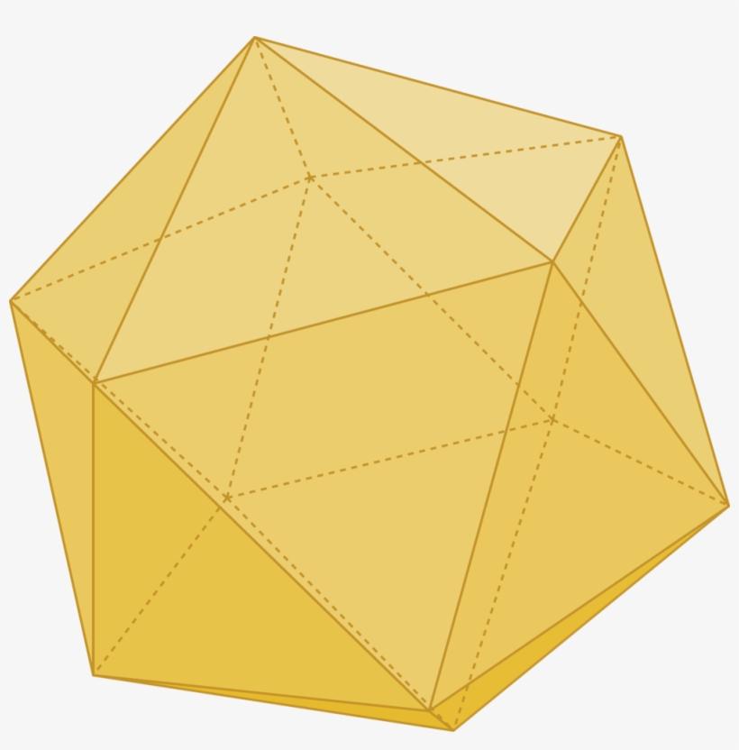 Icosahedron Gold, transparent png #3427367